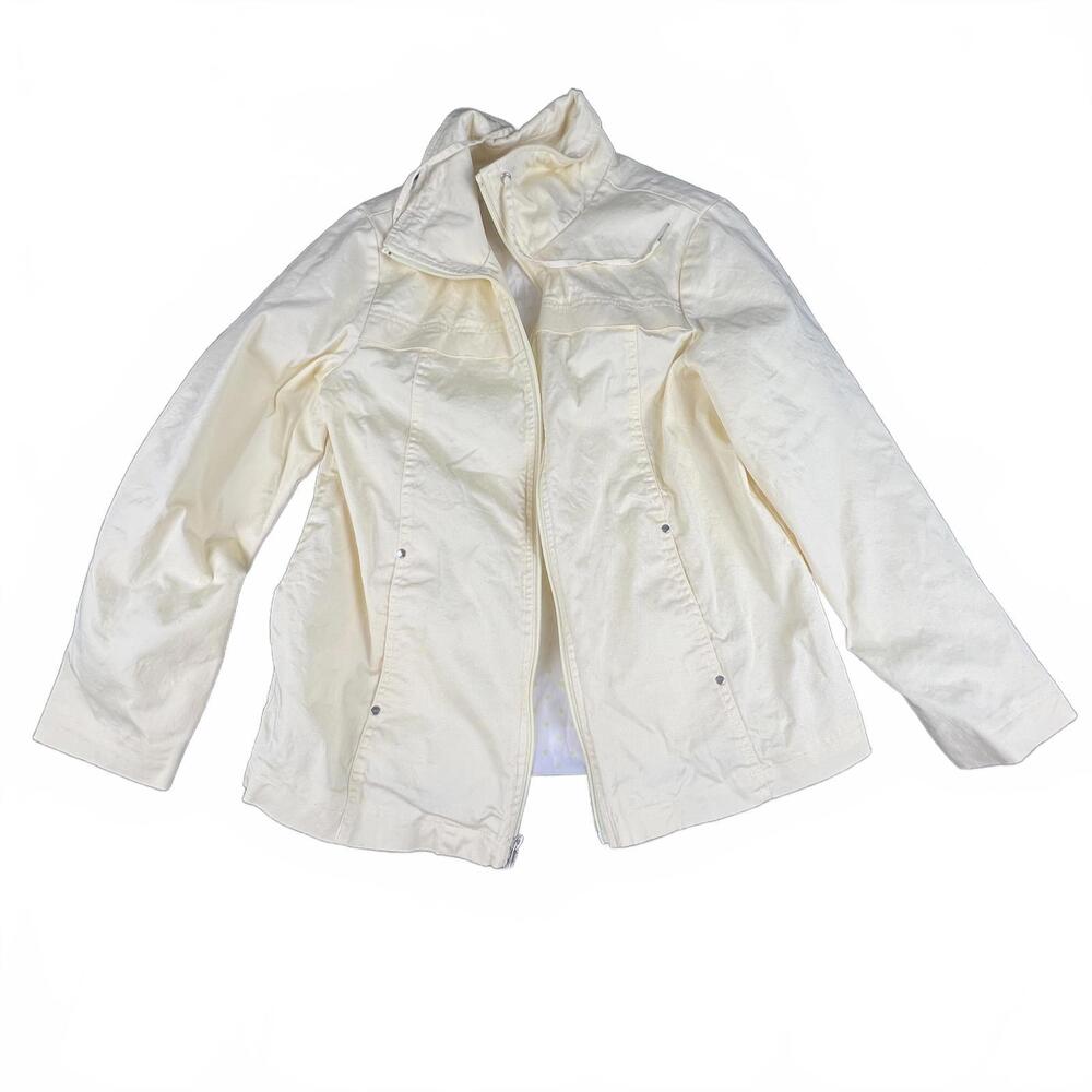 P. Keites Blair Light Yellow Utility Jacket | Polka Dot Lining | Size S